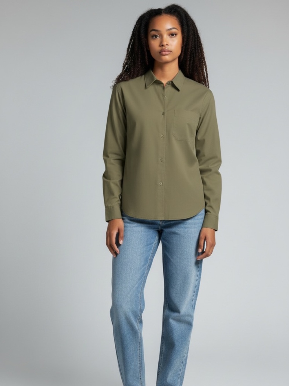 Truth Classic Olive Green Button-Up Shirt Medium NWOT